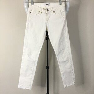 PAIGE Premium Denim Optic White KYLIE CROP 5 Pocket Logo Hardware Jeans